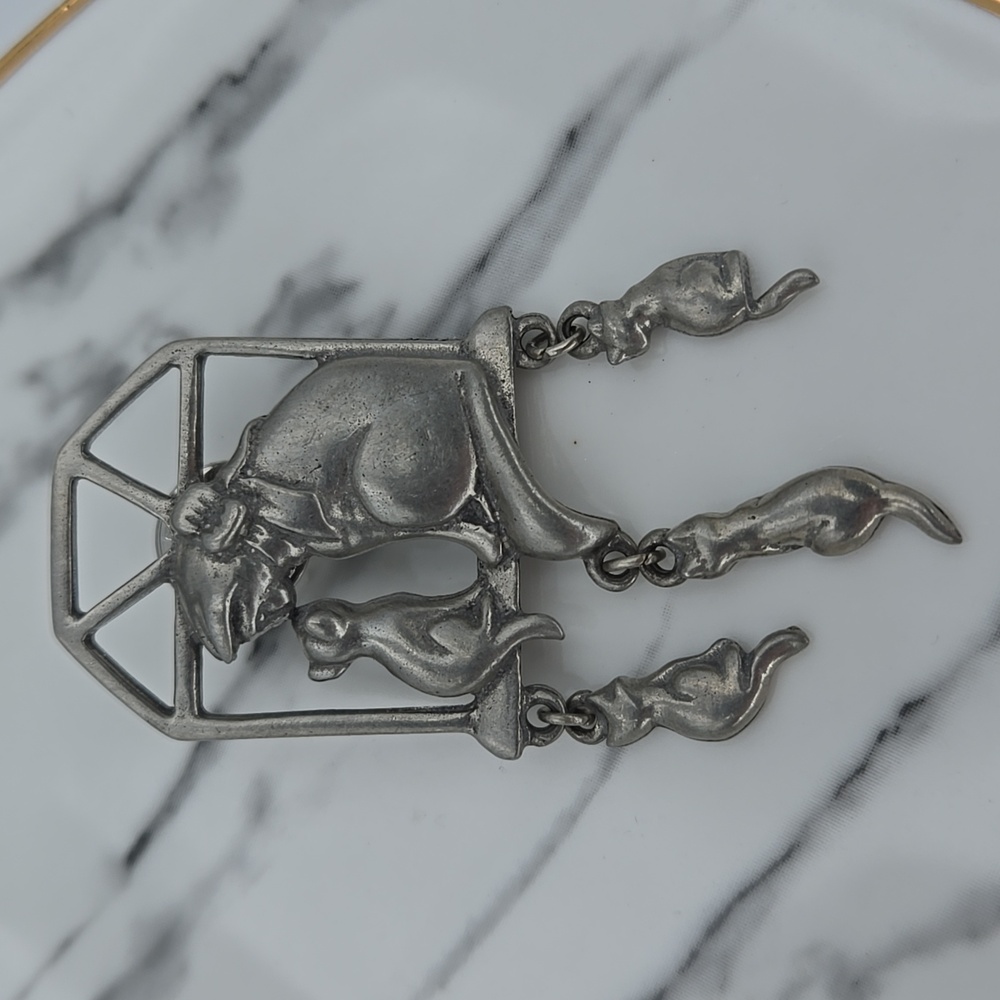 "LCD" Cat & Kittens Pin
